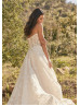 Ivory Star Lace Tulle Wedding Dress With Detachable Sleeves